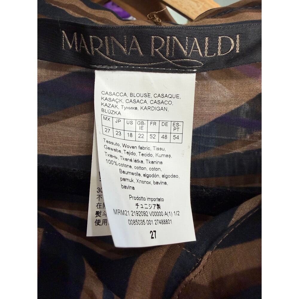 Marina Renaldi Sheer Oversized Zebra Print button-down Shirt Tunic Cotton Sz 18 - Picture 10 of 11